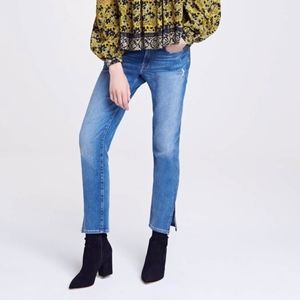 Frame Denim Le Boy Zip Hem Crop Picadilly Wash